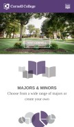 How cornellcollege.edu looks like on a mobile device such as an iPhone.