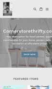 How cornerstorethrifty.com looks like on a mobile device such as an iPhone.