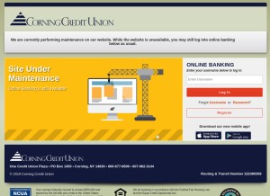 How corningcu.org looks like on a tablet such as an iPad.