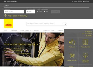 How coromant.com looks like on a tablet such as an iPad.