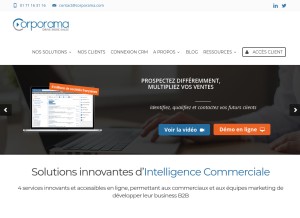 How corporama.com looks like on a tablet such as an iPad.