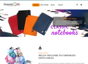 How corporate-gifts.com.sg looks like on a tablet such as an iPad.