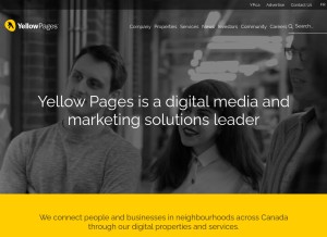 How corporate.yp.ca looks like on a tablet such as an iPad.