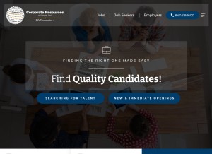 How corporateresources.com looks like on a tablet such as an iPad.