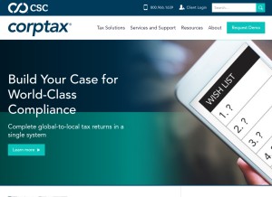 How corptax.com looks like on a tablet such as an iPad.