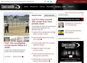 How correctionsone.com looks like on a tablet such as an iPad.