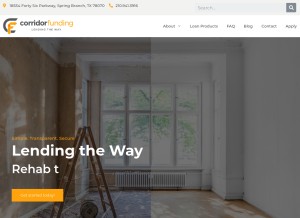 How corridorfunding.com looks like on a tablet such as an iPad.