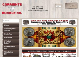 How corrientebuckle.com looks like on a tablet such as an iPad.