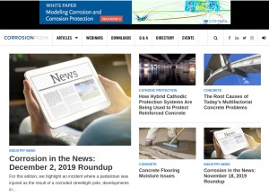 How corrosionpedia.com looks like on a tablet such as an iPad.