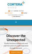 How cortera.com looks like on a mobile device such as an iPhone.
