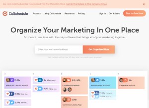 How coschedule.com looks like on a tablet such as an iPad.