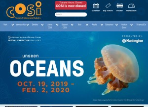 How cosi.org looks like on a tablet such as an iPad.