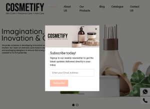 How cosmetify.in looks like on a tablet such as an iPad.