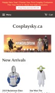 How cosplaysky.ca looks like on a mobile device such as an iPhone.
