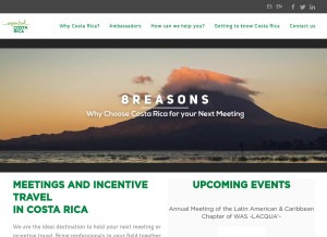 How costaricapuremeetings.com looks like on a tablet such as an iPad.