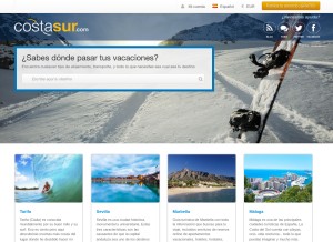 How costasur.com looks like on a tablet such as an iPad.