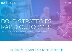 How costrategix.com looks like on a tablet such as an iPad.