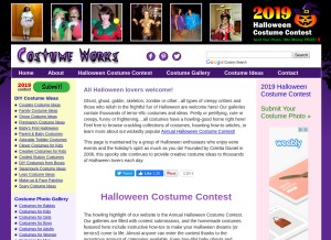 How costume-works.com looks like on a tablet such as an iPad.