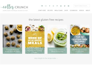 How cottercrunch.com looks like on a tablet such as an iPad.
