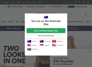 How cottonon.com looks like on a tablet such as an iPad.