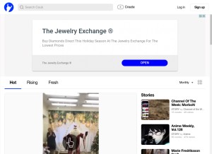 How coub.com looks like on a tablet such as an iPad.