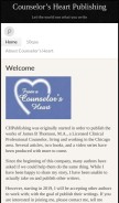 How counselorsheartpublishing.com looks like on a mobile device such as an iPhone.