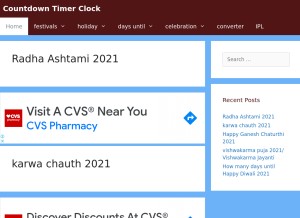 How countdowntimerclock.com looks like on a tablet such as an iPad.