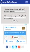 How countrycallingcodes.com looks like on a mobile device such as an iPhone.