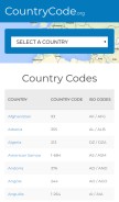 How countrycode.org looks like on a mobile device such as an iPhone.