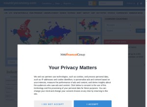 How countryeconomy.com looks like on a tablet such as an iPad.