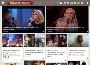 How countryfancast.com looks like on a tablet such as an iPad.