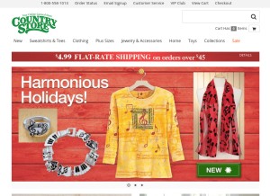 How countrystorecatalog.com looks like on a tablet such as an iPad.