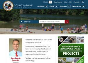 How countyofdane.com looks like on a tablet such as an iPad.