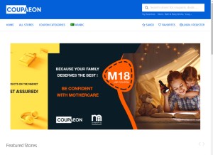 How coupaeon.com looks like on a tablet such as an iPad.