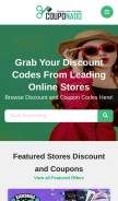 How couponado.com looks like on a mobile device such as an iPhone.