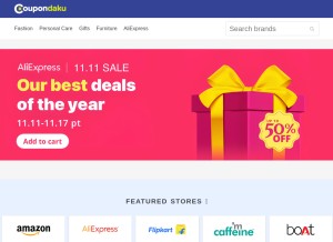 How coupondaku.com looks like on a tablet such as an iPad.