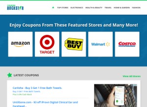 How couponrockstar.com looks like on a tablet such as an iPad.