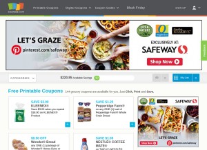 How coupons.com looks like on a tablet such as an iPad.