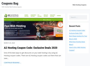 How couponsbag.in looks like on a tablet such as an iPad.