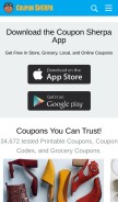 How couponsherpa.com looks like on a mobile device such as an iPhone.