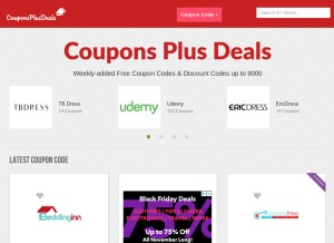 How couponsplusdeals.com looks like on a tablet such as an iPad.