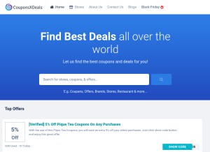 How couponsxdeals.com looks like on a tablet such as an iPad.