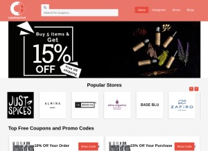 How coupontive.com looks like on a tablet such as an iPad.