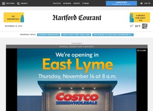 How courant.com looks like on a tablet such as an iPad.