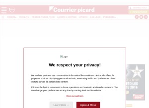 How courrier-picard.fr looks like on a tablet such as an iPad.