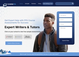 How coursefpx.com looks like on a tablet such as an iPad.