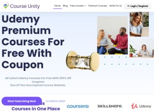 How courseunity.com looks like on a tablet such as an iPad.