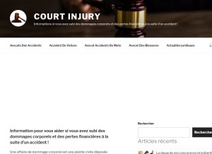 How courtinjury.fr looks like on a tablet such as an iPad.