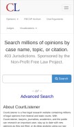 How courtlistener.com looks like on a mobile device such as an iPhone.
