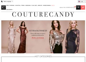 How couturecandy.com looks like on a tablet such as an iPad.